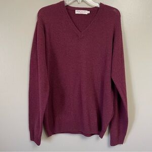 Vintage Edinburgh Woollen Mill Pure Lambs Wool washable burgundy SweaterMedium